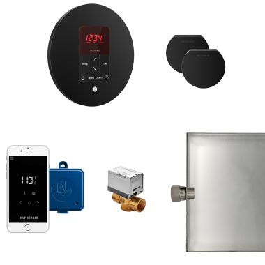 Click here to see Mr. Steam MSBUTLERXRD-MB Mr Steam Butler Max Steam Generator Control Kit  Package in Round Matte Black - MSBUTLERXRD-MB