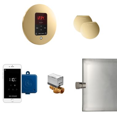 Click here to see Mr. Steam MSBUTLERXRD-PB Mr Steam Butler Max Steam Generator Control Kit  Package in Round Polished Brass - MSBUTLERXRD-PB