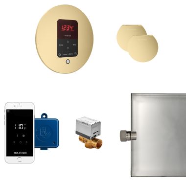 Click here to see Mr. Steam MSBUTLERXRD-SB Mr Steam Butler Max Steam Generator Control Kit  Package in Round Satin Brass - MSBUTLERXRD-SB