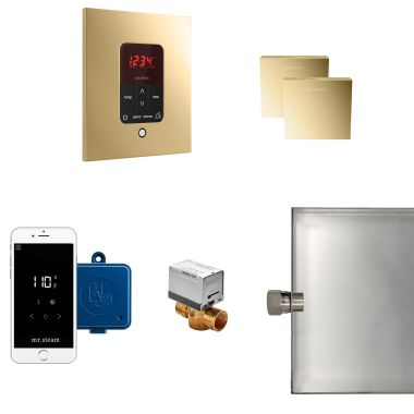 Click here to see Mr. Steam MSBUTLERXSQ-PB Mr Steam Butler Max Steam Generator Control Kit  Package in Square Polished Brass - MSBUTLERXSQ-PB