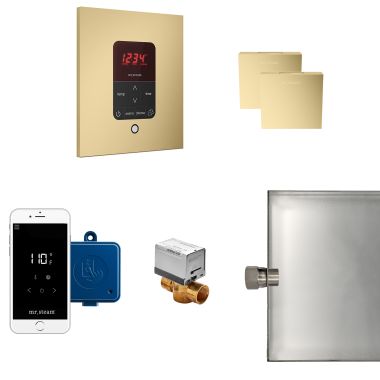 Click here to see Mr. Steam MSBUTLERXSQ-SB Mr Steam Butler Max Steam Generator Control Kit  Package in Square Satin Brass - MSBUTLERXSQ-SB