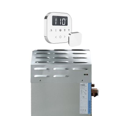 Click here to see Mr. Steam 150C1ATSQBN Mr Steam MS150EC1 6kW Steam Generator with iTempo AutoFlush Square Package in Brushed Nickel - 150C1ATSQBN