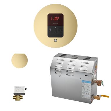 Click here to see Mr. Steam 400C1ATRDSB Mr Steam MS400EC1 9kW Steam Generator with iTempo AutoFlush Round Package in Satin Brass - 400C1ATRDSB