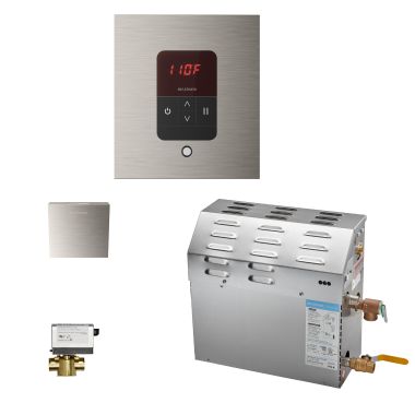 Click here to see Mr. Steam 225C1ATSQBN Mr Steam MS225EC1 7.MS90EC1 5kW Steam Generator with iTempo AutoFlush Square Package in Brushed Nickel - 225C1ATSQBN