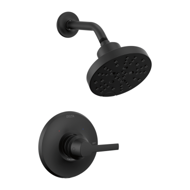 Click here to see Delta T14272-BL Delta Galeon Monitor 14 Series Single-Handle H2Okinetic Shower Faucet with 5-Setting Rain Showerhead, 1.75 GPM, Lever Handle, Matte Black - T14272-BL