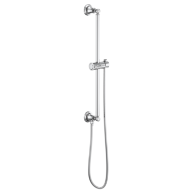 Click here to see Brizo 74795-PC Brizo 74795-PC Essential Classic Round Slide Bar with Metal Hose - Chrome
