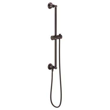 Click here to see Brizo 74795-RB Brizo 74795-RB Essential Classic Round Slide Bar with Metal Hose - Venetian Bronze