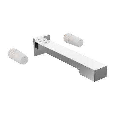 Click here to see Brizo T70422-PCLHP Brizo Frank Lloyd Wright Two-Handle Wall-Mount Tub Faucet Trim, 3-Hole, Less Handles, Polished Chrome - T70422-PCLHP