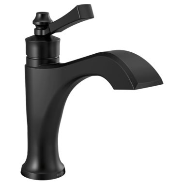 Click here to see Delta 556-BLLPU-DST Delta Dorval Matte Black Lavatory Faucet, Less Pop-Up, 1.2 GPM, Single-Handle, DIAMOND Seal, Lever Handle - 556-BLLPU-DST