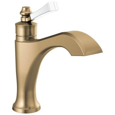 Click here to see Delta 556-GSLPU-DST Delta Dorval Champagne Bronze/Porcelain Lavatory Faucet, Less Pop-Up, 1.2 GPM, Single-Handle, DIAMOND Seal, Lever Handle - 556-GSLPU-DST