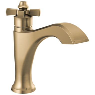 Click here to see Delta 557-CZMPU-DST Delta Dorval Champagne Bronze Lavatory Faucet, Metal Pop-Up, 1.2 GPM, Single-Handle, DIAMOND Seal, Cross Handle - 557-CZMPU-DST