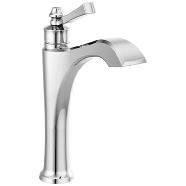 Click here to see Delta 656-DST Delta Dorval Mid-Height Chrome Lavatory Faucet, Less Drain, 1.2 GPM, Single-Handle, DIAMOND Seal, Lever Handle - 656-DST