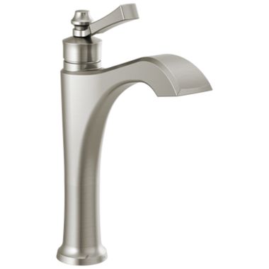 Click here to see Delta 656-SS-DST Delta Dorval Mid-Height Stainless Lavatory Faucet, Less Drain, 1.2 GPM, Single-Handle, DIAMOND Seal, Lever Handle - 656-SS-DST
