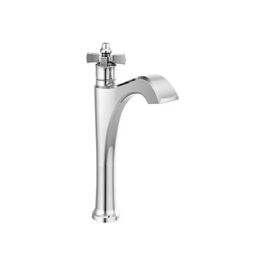 Click here to see Delta 657-DST Delta Dorval Mid-Height Chrome Lavatory Faucet, Less Drain, 1.2 GPM, Single-Handle, DIAMOND Seal, Cross Handle - 657-DST