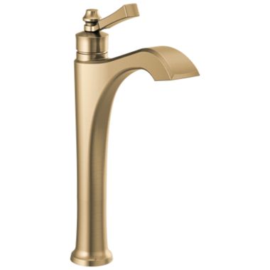 Click here to see Delta 756-CZ-DST Delta Dorval Champagne Bronze Vessel Lavatory Faucet, Less Drain, 1.2 GPM, Single-Handle, DIAMOND Seal, Lever Handle - 756-CZ-DST