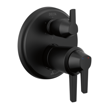 Click here to see Delta T27T971-BL Delta Galeon TempAssure 17T Series Two-Handle Valve Trim w/ 6-Function Diverter, Lever Handles, Matte Black - T27T971-BL