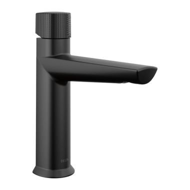 Click here to see Delta 573-BLMPU-DST Delta Galeon Matte Black Lavatory Faucet, Metal Pop-Up, 1.2 GPM, DIAMOND Seal, Knurled Handle - 573-BLMPU-DST