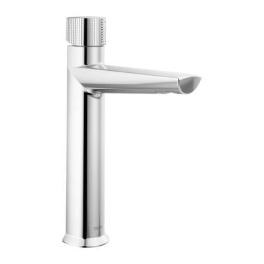 Click here to see Delta 673-PR-DST Delta Galeon Mid-Height Chrome Lavatory Faucet, Less Drain, Lumicoat, 1.2 GPM, DIAMOND Seal, Knurled Handle - 673-PR-DST