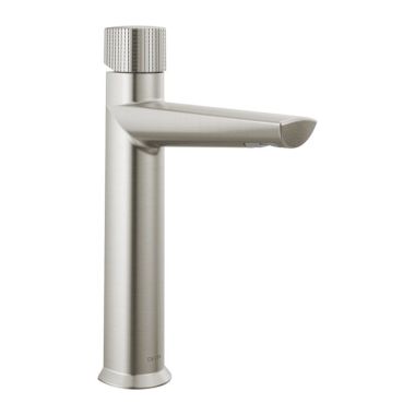 Click here to see Delta 673-SS-PR-DST Delta Galeon Mid-Height Stainless Lavatory Faucet, Less Drain, Lumicoat, 1.2 GPM, DIAMOND Seal, Knurled Handle - 673-SS-PR-DST