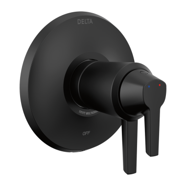 Click here to see Delta T17T071-BL Delta Galeon TempAssure 17T Series Two-Handle Valve Trim, Lever Handles, Matte Black - T17T071-BL
