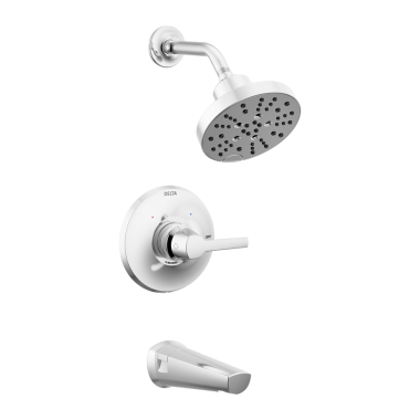 Click here to see Delta T14472-PR Delta T14472-PR Galeon Lumicoat Chrome Tub Shower Trim