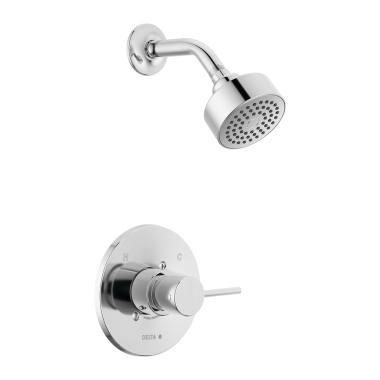 Click here to see Delta T14259-PP Delta Trinsic Monitor 14 Series Single-Handle H2Okinetic Raincan Shower Faucet, 1.75 GPM, Lever Handle, ADA, Project Pack, Chrome - T14259-PP