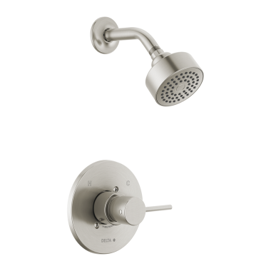 Click here to see Delta T14259-SS-PP Delta Trinsic Monitor 14 Series Single-Handle H2Okinetic Raincan Shower Faucet, 1.75 GPM, Lever Handle, ADA, Project Pack, Stainless - T14259-SS-PP