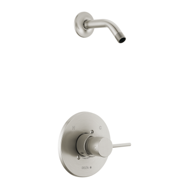 Click here to see Delta T14259-SSLHD-PP Delta Trinsic Monitor 14 Series Single-Handle Shower Faucet, Lever Handle, ADA, Less Showerhead, Project Pack, Stainless - T14259-SSLHD-PP