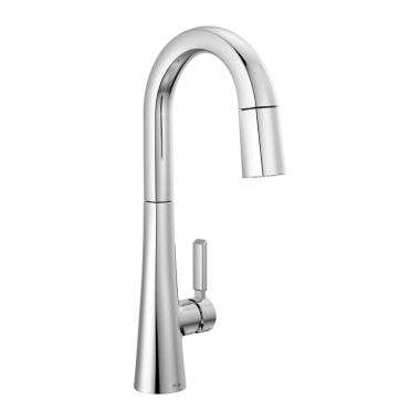 Click here to see Delta 9991-PR-DST Delta Monrovia Single Handle Pull-Down Bar/Prep Faucet, Lumicoat Chrome - 9991-PR-DST