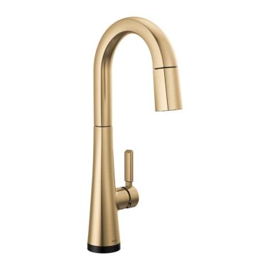 Click here to see Delta 9991T-CZ-PR-DST Delta Monrovia Touch2O Single Handle Pull-Down Bar/Prep Faucet, Lumicoat Champagne Bronze - 9991T-CZ-PR-DST