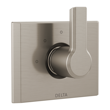 Click here to see Delta T11899-SS-PR Delta Pivotal 6-Function Diverter Valve Trim, Lever Handle, 3-Port, Lumicoat Stainless Steel - T11899-SS-PR