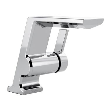 Click here to see Delta 599-PR-LPU-DST Delta Pivotal Chrome Lavatory Faucet with Escutcheon, Less Pop-Up, Lumicoat, 1.2 GPM, Single-Handle, DIAMOND Seal, Lever Handle - 599-PR-LPU-DST