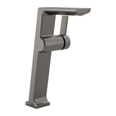 Click here to see Delta 799-KS-PR-DST Delta Pivotal Black Stainless Vessel Lavatory Faucet, Less Drain, Lumicoat, 1.2 GPM, Single-Handle, DIAMOND Seal, Lever Handle - 799-KS-PR-DST