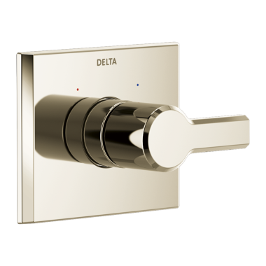 Click here to see Delta T14099-PN-PR Delta Pivotal Monitor 14 Series Valve Trim, Lever Handle, Lumicoat Polished Nickel - T14099-PN-PR