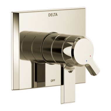 Click here to see Delta T17099-PN-PR Delta Pivotal Monitor 17 Series Two-Handle Valve Trim, Lever Handles, Lumicoat Polished Nickel - T17099-PN-PR