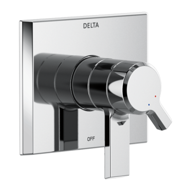 Click here to see Delta T17099-PR Delta Pivotal Monitor 17 Series Two-Handle Valve Trim, Lever Handles, Lumicoat Polished Chrome - T17099-PR