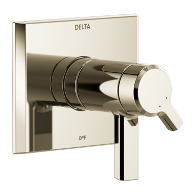 Click here to see Delta T17T099-PN-PR Delta Pivotal TempAssure 17T Series Two-Handle Valve Trim, Lever Handles, Lumicoat Polished Nickel - T17T099-PN-PR