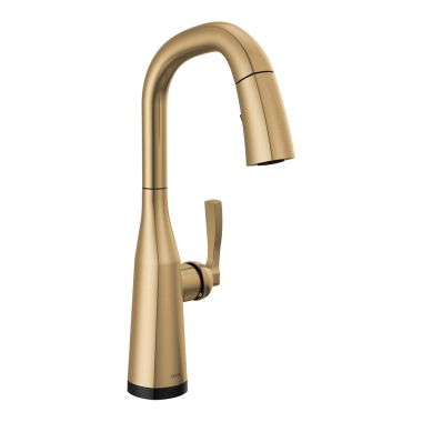 Click here to see Delta 9976T-CZ-PR-DST Delta Stryke One-Handle Pull-Down Champagne Bronze Kitchen Faucet, 1.8 GPM, Lever Handle, Diamond Seal, Touch2O, ADA - 9976T-CZ-PR-DST