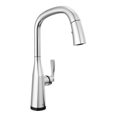 Click here to see Delta 9176TV-PR-DST Delta Stryke One-Handle Pull-Down Chrome Kitchen Faucet, 1.8 GPM, Lever Handle, Diamond Seal, Touch2O, Voice IQ, ADA - 9176TV-PR-DST