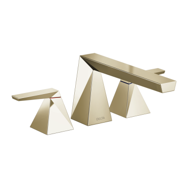 Click here to see Delta T2743-PN-PR Delta Trillian Two-Handle Roman Tub Faucet Trim, Angular Spout, Lever Handles, ADA-Compliant, Lumicoat Polished Nickel - T2743-PN-PR