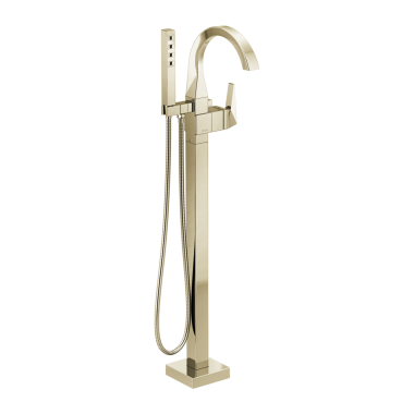 Click here to see Delta T4746-PN-PR-FL Delta Trillian Single-Handle Freestanding Tub Filler Trim with 1.75 GPM Single-Setting Hand Shower, H2Okinetic, J-Spout, Lever Handle, Lumicoat Polished Nickel - T4746-PN-PR-FL