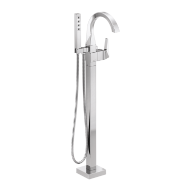 Click here to see Delta T4746-PR-FL Delta Trillian Single-Handle Freestanding Tub Filler Trim with 1.75 GPM Single-Setting Hand Shower, H2Okinetic, J-Spout, Lever Handle, Lumicoat Chrome - T4746-PR-FL