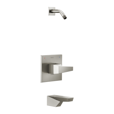 Click here to see Delta T14443-SS-PR-LHD Delta Trillian Monitor 14 Series Single-Handle Tub/Shower Faucet, Lever Handle, Less Showerhead, Lumicoat, Stainless - T14443-SS-PR-LHD
