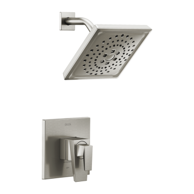 Click here to see Delta T17243-SS-PR Delta Trillian Monitor 17 Series Two-Handle H2Okinetic Shower Faucet with Volume Control, 1.75 GPM, Lever Handles, Lumicoat, Stainless - T17243-SS-PR