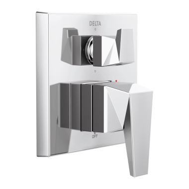 Click here to see Delta T24943-PR Delta Trillian Monitor 14 Series Valve Trim w/ 6-Function Diverter, Lever Handles, Lumicoat Polished Chrome - T24943-PR