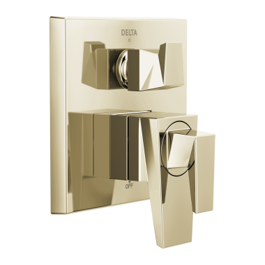 Click here to see Delta T27843-PN-PR Delta Trillian Monitor 17 Series Two-Handle Valve Trim w/ 3-Function Diverter, Lever Handles, Lumicoat Polished Nickel - T27843-PN-PR