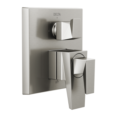 Click here to see Delta T27843-SS-PR Delta Trillian Monitor 17 Series Two-Handle Valve Trim w/ 3-Function Diverter, Lever Handles, Lumicoat Stainless Steel - T27843-SS-PR