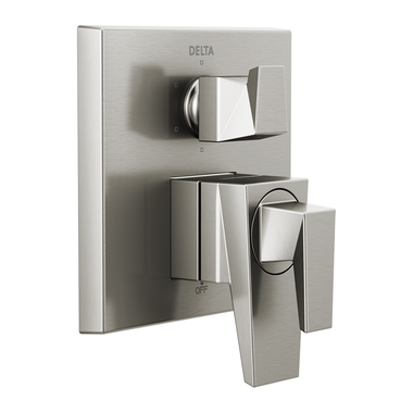Click here to see Delta T27943-SS-PR Delta Trillian Monitor 17 Series Two-Handle Valve Trim w/ 6-Function Diverter, Lever Handles, Lumicoat Stainless Steel - T27943-SS-PR