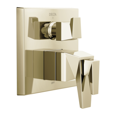Click here to see Delta T27T843-PN-PR Delta Trillian TempAssure 17T Series Two-Handle Valve Trim w/ 3-Function Diverter, Lever Handles, Lumicoat Polished Nickel - T27T843-PN-PR