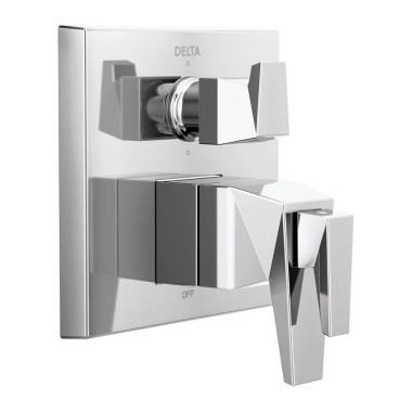 Click here to see Delta T27T943-PR Delta Trillian TempAssure 17T Series Two-Handle Valve Trim w/ 6-Function Diverter, Lever Handles, Lumicoat Polished Chrome - T27T943-PR